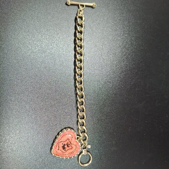 Juicy Couture Large Deep Pink Heart With Scottie and Crown Logo - Picture 1 of 3